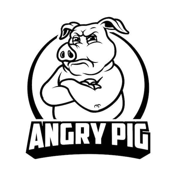 Raging Swine: Angry Pig Makes Headlines with Farmyard Fury, Pig Design, Layered Cricut Design Cut Files SVG + PNG + JPG + Eps + Ai