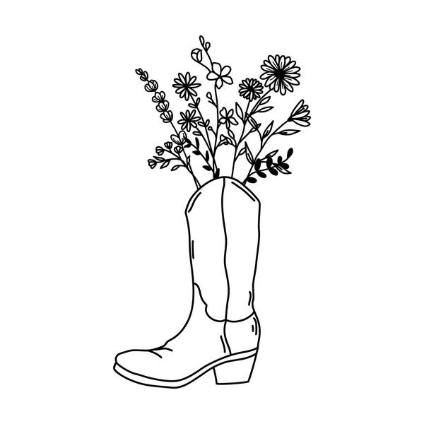 Cowboy Boots With Flower Cut Files SVG + PNG + JPEG + GiF Cricut Design Space files