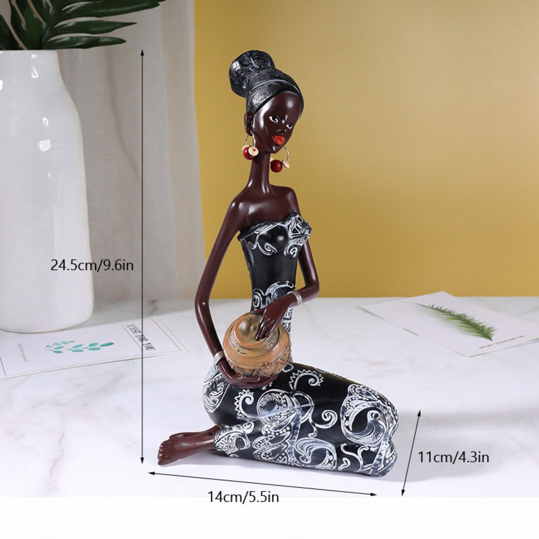 Creative African Lady Statue African Art Sculptures Retro Etsy