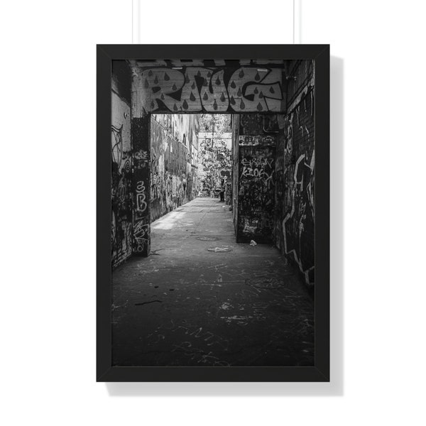 Fine Art Print, Black and White Photography, Wall Art, Graffiti Alley