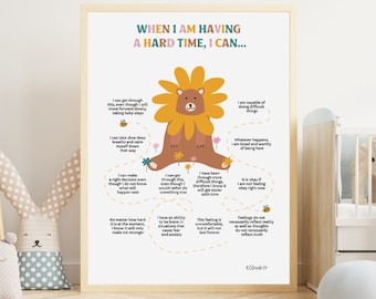 Kids Problem Solving Poster: Social Skills, Classroom Decor (Digital Download)
