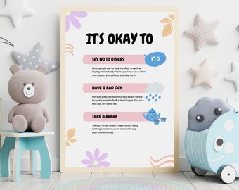 Motivational Kids Art Print: It's Okay to Say No (Digital Download)