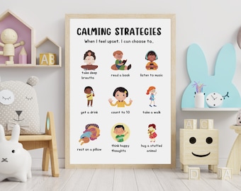 Calming Strategies Poster: Classroom Decor, Emotional Intelligence (Printable)