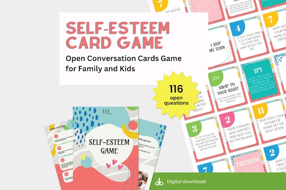 Self Esteem Game for Kids: Family Conversation Cards (Digital Download)