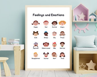 Feelings & Emotions Poster: Montessori Homeschool Classroom Decor (Printable)