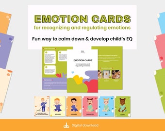 Emotion Flashcards | Emotion Regulation Cards | Emotion Cards for Preschoolers | Toddler Montessori Activities | Printable Emotions