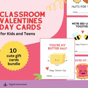 Valentijnsdagkaarten in de klas | Prachtige digitale Valentijnsdag-berichtkaarten | Afdrukbare leuke cadeaukaartenbundel | Hulpmiddelen voor de klas