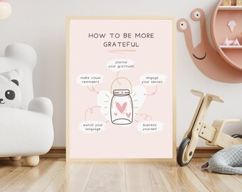 Gratitude Poster: Classroom Decor, Therapy Office Art (Digital Download)