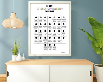 Self-Compassion Calendar Poster: Daily Affirmations (Digital Download)