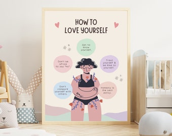 Self Love Poster: Classroom Decor, Therapy Office Art (Digital Download)
