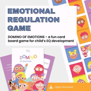 Juego de cartas Dominó de Emociones para Niños / Juego de Mesa Educativo para Niños Pequeños / Montessori Imprimible / Imprimible Montessori Juego para Niños Pequeños