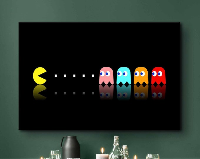 Retro Game Canvas, Game Room Wall Art Canvas, Retro Game Themed Poster, Arcade Games, Kids Room Decor, Classic 90s Arcade Video Game Decor