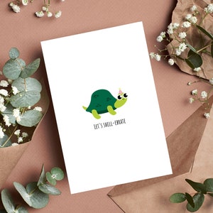 Printable Turtle Birthday Card, instant download, 4x6 inches, birthday card to download