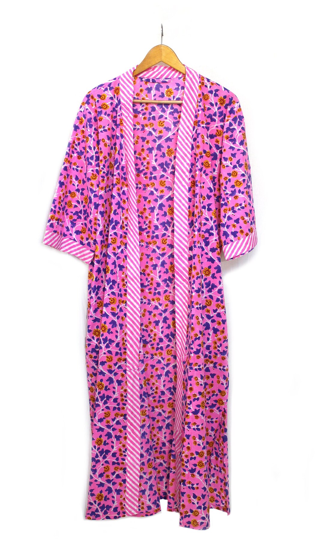 Kimono Cotton Kimono Robe, Night Wear Dress, Beach Party Robe, Bathrobe