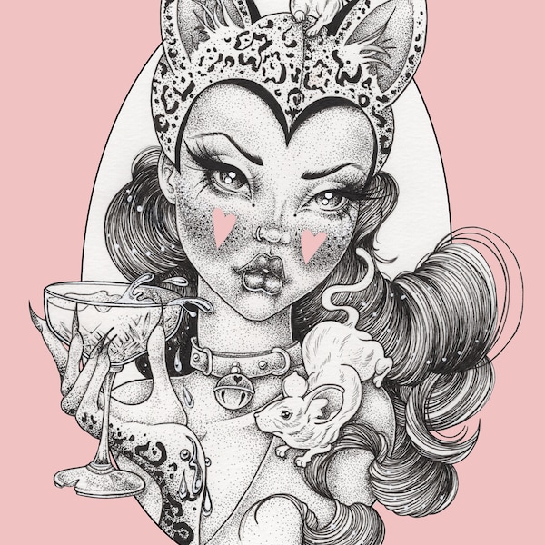 KITTY CAT JANE pin-up imprimer a4