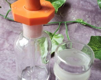 Vintage Polystop dropper and lidded jar / bottle
