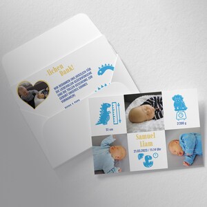 Annonce de naissance Dino – Carte de naissance – Téléchargement instantané – Carte de naissance A6 à imprimer recto et verso