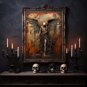 Unchained, Fallen Angel Print, Gothic Wandkunst, Wohndekoration, Horror Poster, Dunkle Kunst