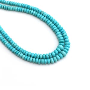 Natural Arizona Turquoise Faceted Rondelle Beads, 4 to 7 mm, Clean Arizona Turquoise, AAA Rare Sleeping Beauty Beads, Price Per Strand.