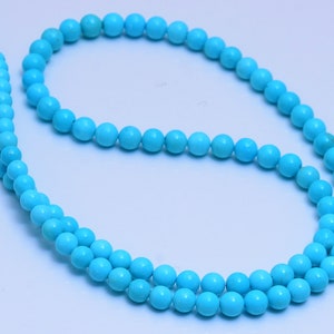 AAA+ Quality Natural Turquoise Smooth Round Balls, 4 to 5 mm, Arizona Turquoise, Rare Sleeping Beauty,  Clean Turquoise, Price Per Strand