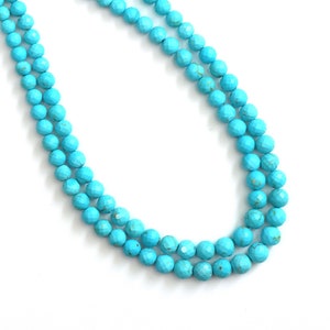 Natural Arizona Turquoise Round Faceted Balls, 4.5mm to 6mm, Superb Turquoise Gemstone , Turquoise Beads, Sleeping Beauty, Price Per Strand