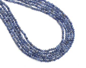 Faceted Sodalite Gemstone Beads, 2.5mm AAA, 13 Inch Strand