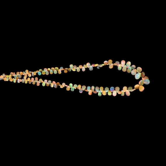 Natural Ethiopian Opal Smooth Pear Beads