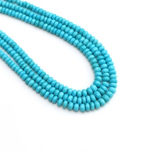 AAA+ Natural Arizona Turquoise Faceted Rondelle Beads, 4 to 7 mm, Clean Arizona Turquoise, Top Sleeping Beauty Beads, Price Per Strand.