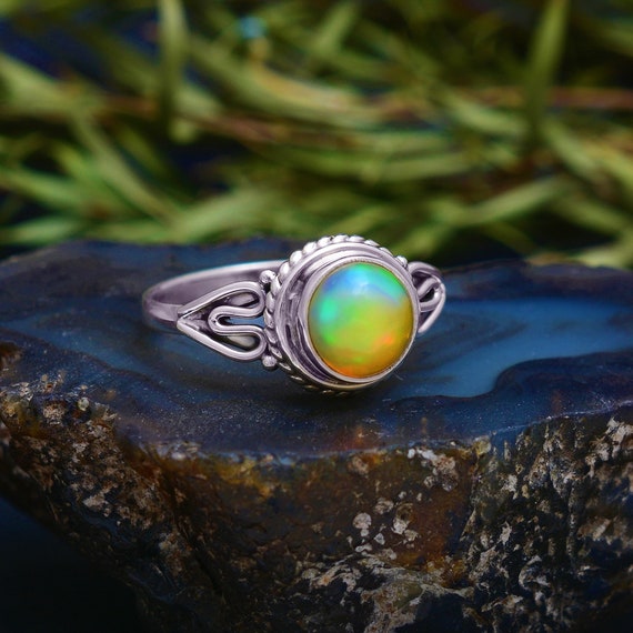Buy Natural Ethiopian Opal Silver Ring 925 Sterling Silver Fire