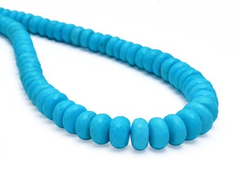 Sleeping Beauty Turquoise Rondelle Beads, Arizona AAA Gemstone Strand