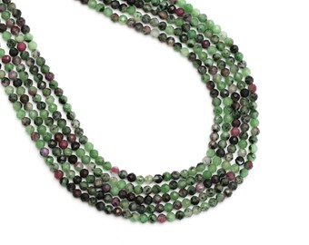 Perle rondelle zoisite rubino AAA+, micro sfaccettate da 2,5 mm, filo da 13 pollici