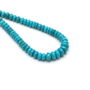 Natural Arizona Turquoise Faceted Rondelle Beads, 4 to 8 mm, Arizona Turquoise, Sleeping Beauty, Price Per Strand.