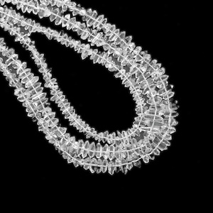 Natural Herkimer Quartz Faceted Crystal Shape Beads, 5x10 to 6x10 mm, Quartz Jewelry Making Gemstone ,16 Inches Strand, Price Per Strand