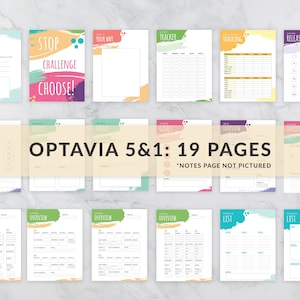 Optavia 5 and 1 Journal Pages, Optavia 5 and 1 Planner, Weight-loss Tracker, Food Journal, Food log, Daily Food log, PDF, Printable