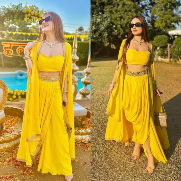Outstanding Party Wear Yellow Color Dhoti Suit main image 0
