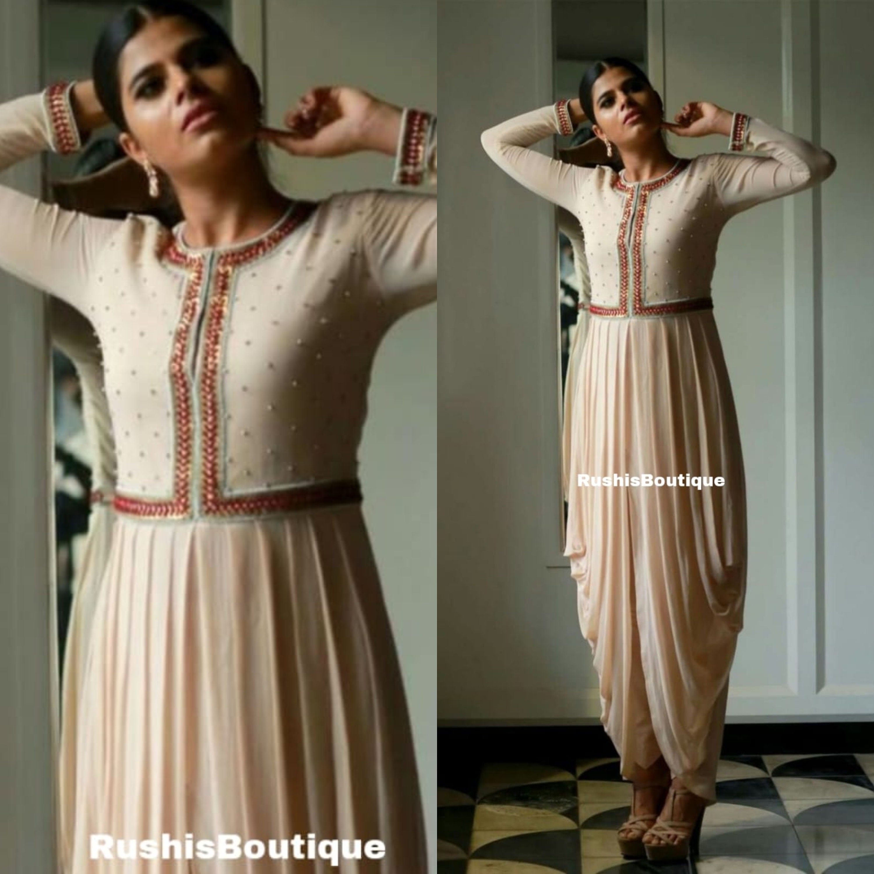 Lovely Crop Top Dhoti Pants Set for Women Indo Western Dress Etsy