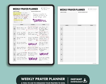 Weekly Prayer Planner Printable Template | Prayer Journal (PDF Download)