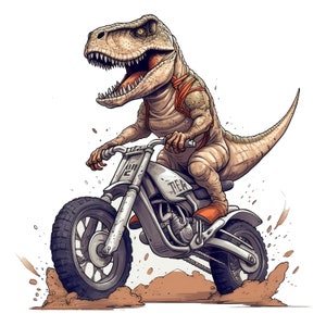T rex riding a dirtbike PNG sublimation design -T rex riding a dirtbike instant digital downloads