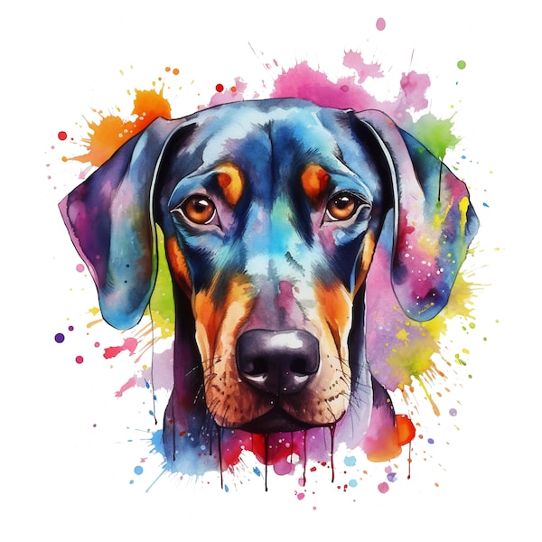 Doberman dog PNG sublimation design -Doberman dog instant digital downloads