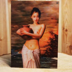 3D-Lentikularpostkarte 12 x 17 cm Frauen 3D-Effekt holografisch Stereoskopisches Anaglyphen-Zauberbild Poster