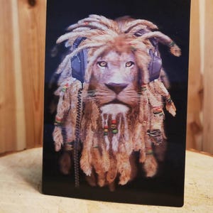 Carte postale lenticulaire 3D 12 x 17 cm Lion flip poster image magique anaglyphe holographique stéréoscopique effet 3D
