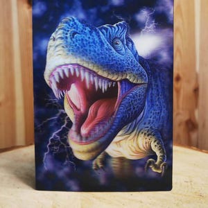 Pocztówka soczewkowa 3D 12 x 17 cm Dinozaur 3D efekt holograficzny stereoskopowy anaglif magiczny obraz plakat