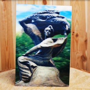 3D-Lentikularpostkarte 10 x 15 cm Statue von Frederic Chopin 3D-Effekt Holographisch Stereoskopisches Anaglyphen-Zauberbild-Poster