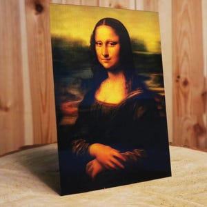 Cartolina lenticolare 3D 12 x 17 cm Monna Lisa effetto 3D olografico stereoscopico anaglifo immagine magica poster