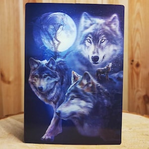 3D-lentikulare Postkarte 12 x 17 cm Wölfe 3D-Effekt holografisch Stereoskopisches Anaglyphen-Zauberbild-Poster