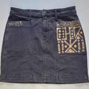 custom denim mini skirt