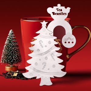 Christmas Tree Shaped Handmade Custom Tea Bag (4 Pieces) | Christmas Gift | Tea Lover Gift | Fancy Tea | Cute Tea Bag | Personalize Tea Gift