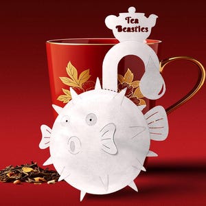 Pufferfish Shaped Handmade Custom Tea Bag (4 Pieces) | Party Favor | Mother&#39;s Day Gift | Thank You Gift | Christmas | Birthday | Baby Shower