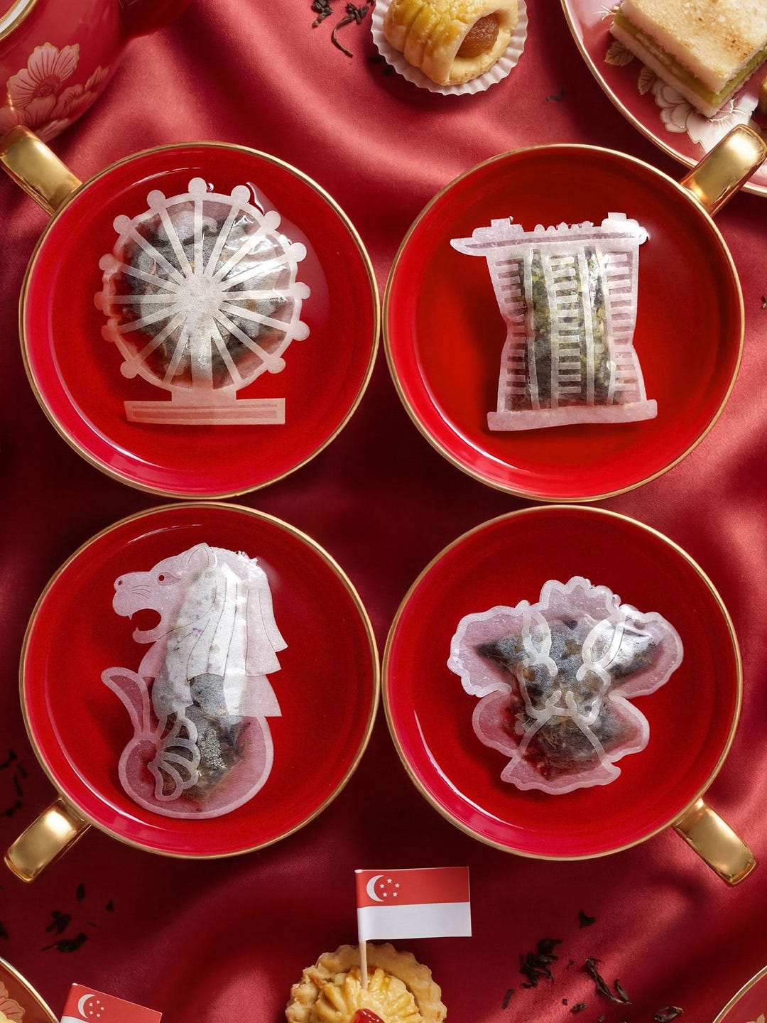 Singapore Souvenir Tea Gift Set – Merlion, Orchid, Flyer & Marina Bay ...