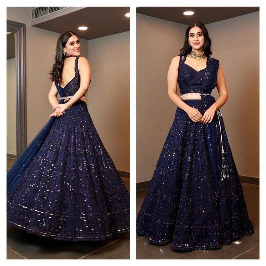 Neavy Blue Colour Embroidery Cross Stiched Top ( TL.47) And Parallal Pant ( P.H 38) With Kotta Dupatta